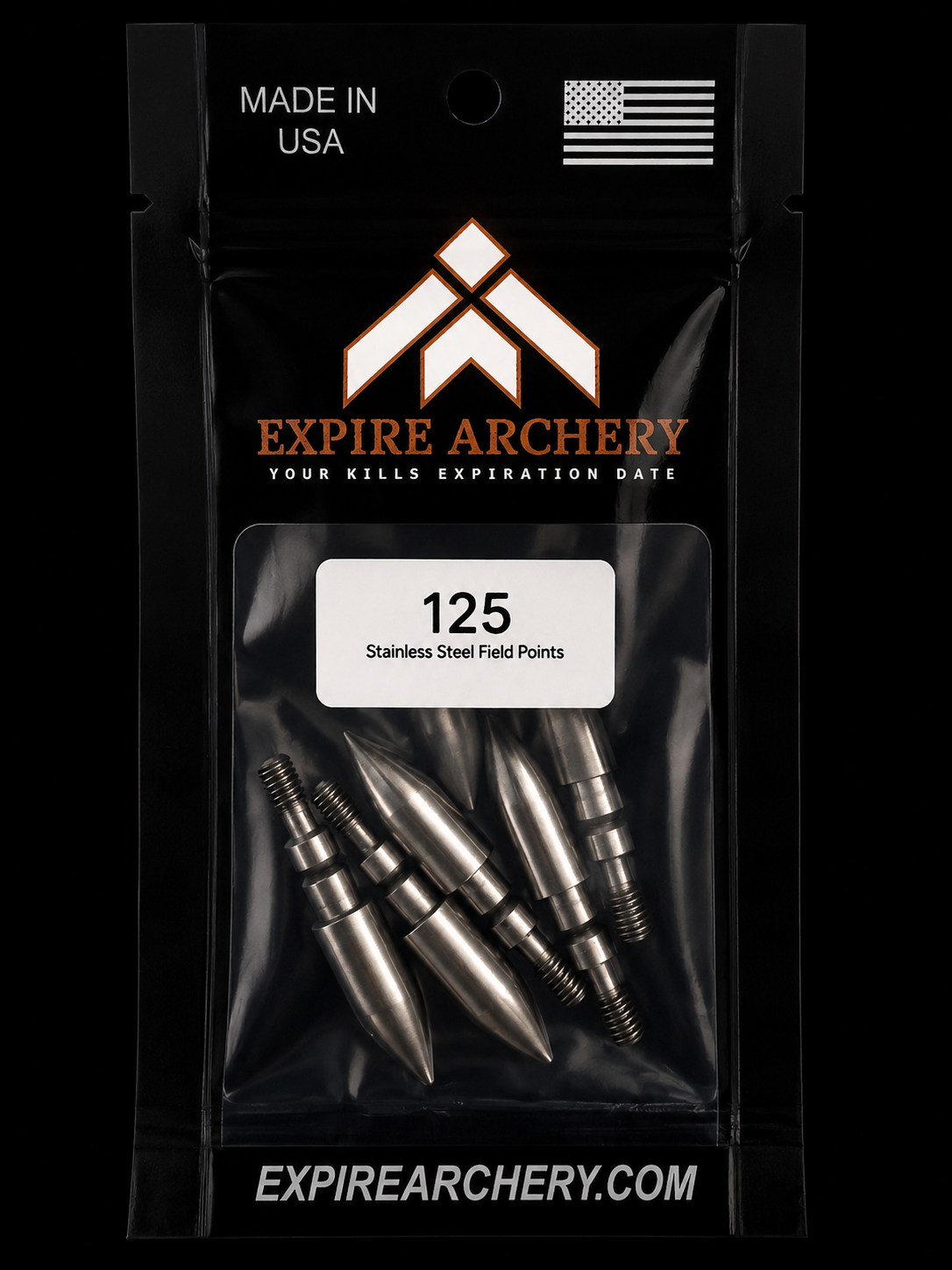 125 Grain 5/16" Stainless Steel Field Points (6 Pack)