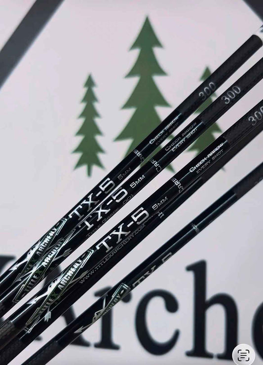 TX-5 Carbon Arrows (.204 diameter) 5mm (12 Shafts) .001 Straightness