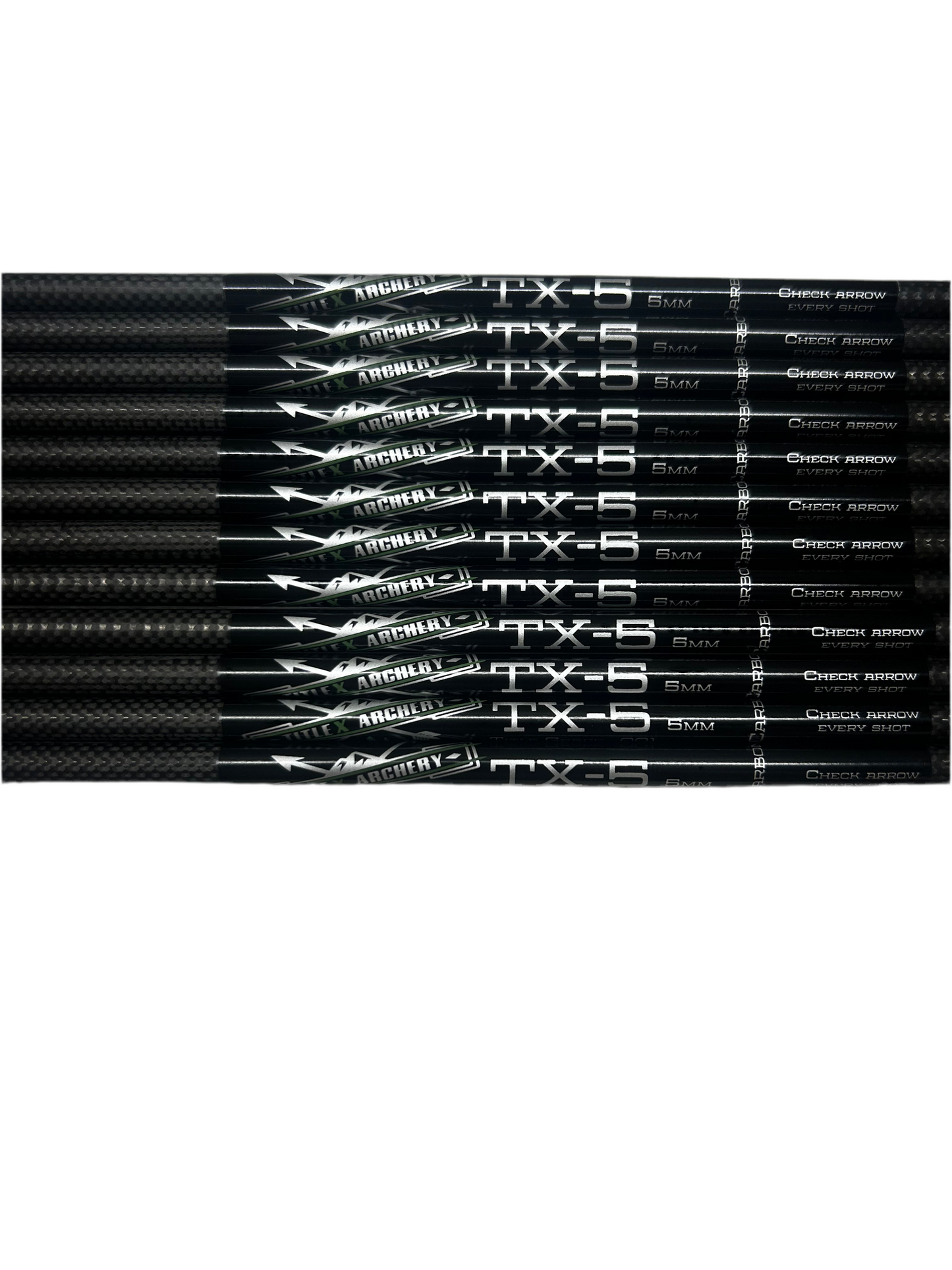 TX-5 Carbon Arrows (.204 diameter) 5mm (12 Shafts) .001 Straightness